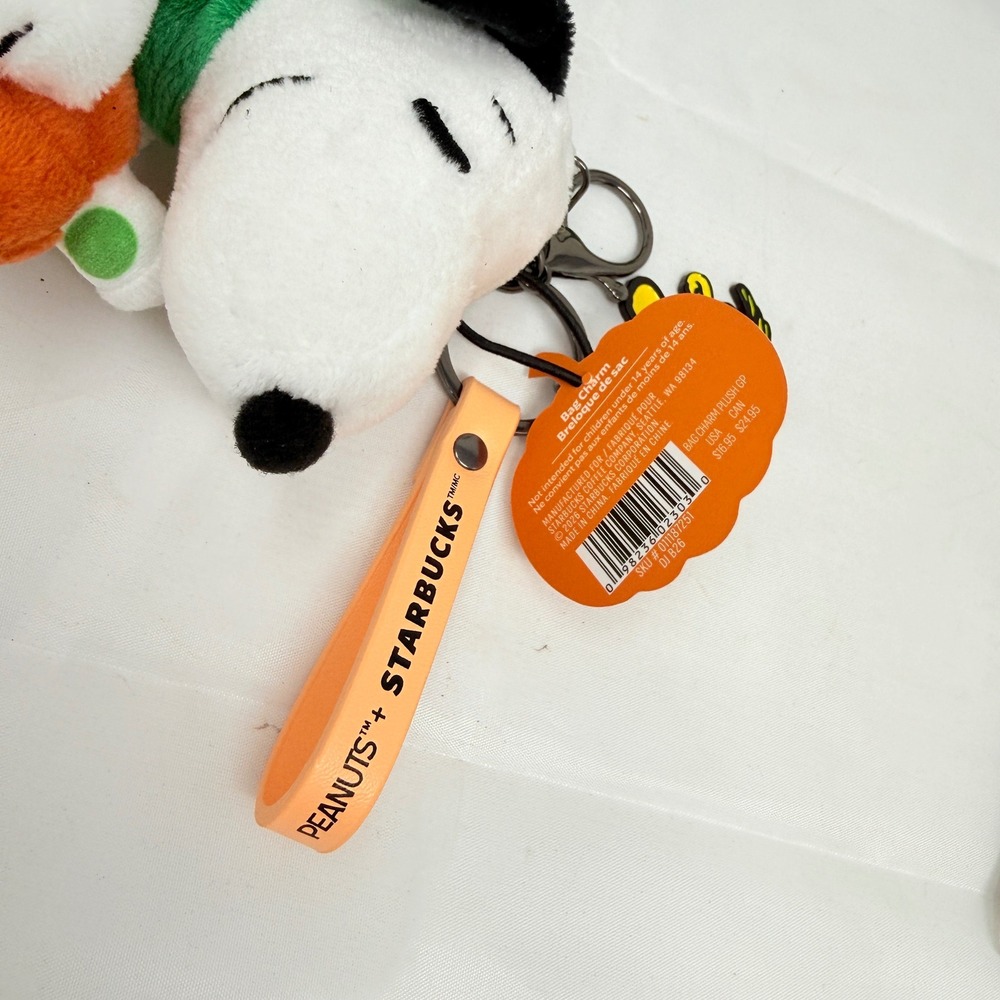 Starbucks Snoopy Tote Bag W/ Charm Keychain Plush NWT 2026  ++ Snoopy GC *read* - Picture 5 of 6
